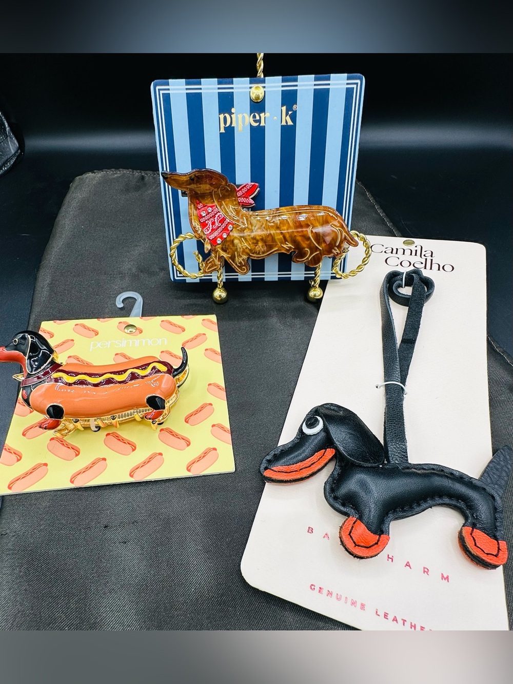 Doxie Mom Bundle- Dauchsund lovers Purse Charm & Claw clips